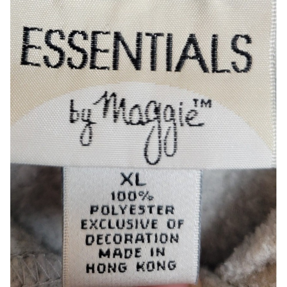 Essentials by Maggie Penguin Fleece Hoodie Cardigan Holiday Winter Gray XL Women - Picture 3 of 12